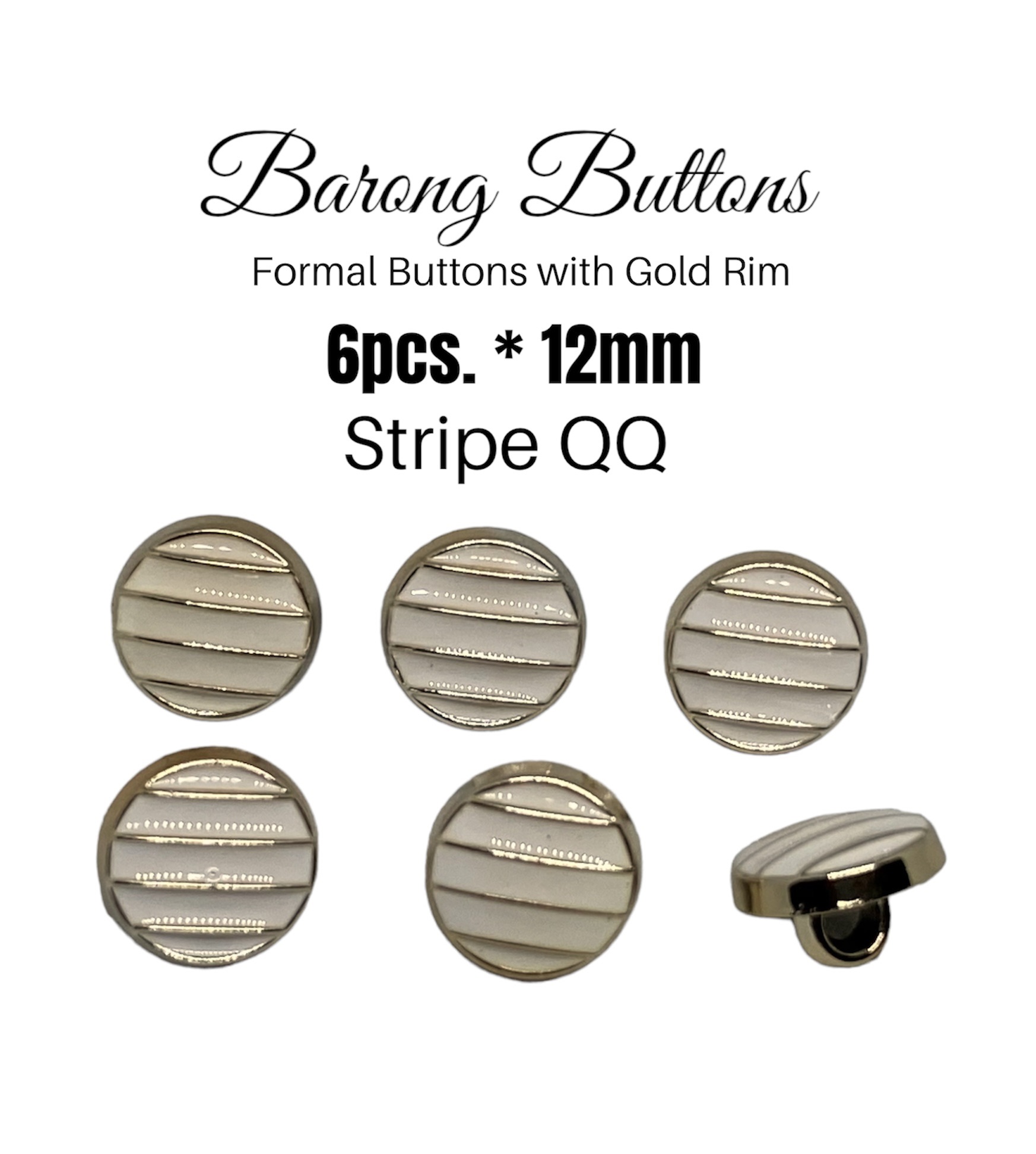 QQ Barong Buttons with Gold Rim (Per 6Pcs) Lazada PH