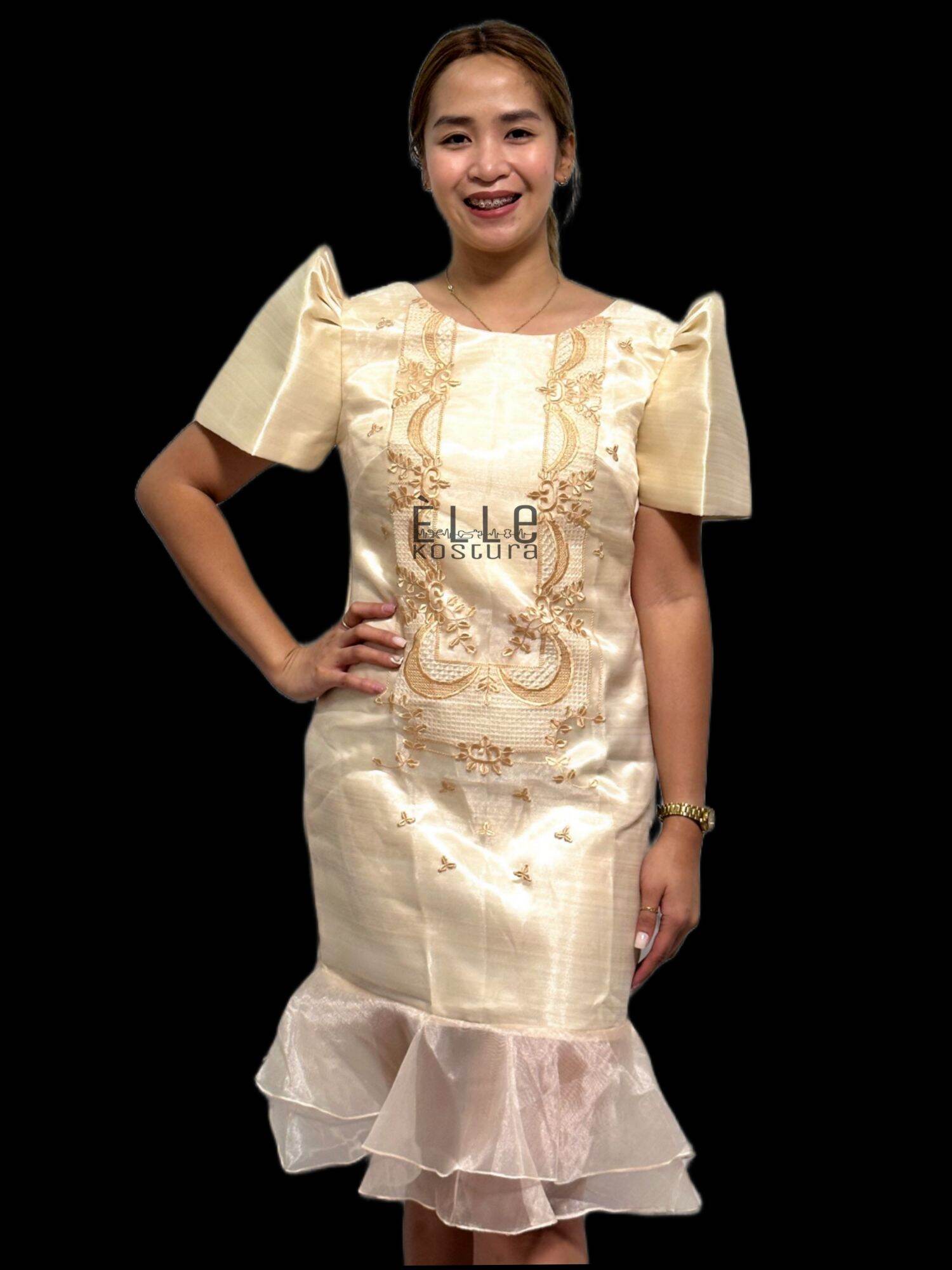 Womens Burial Barong Dress (Funeral) with Freebies Formal Maxi