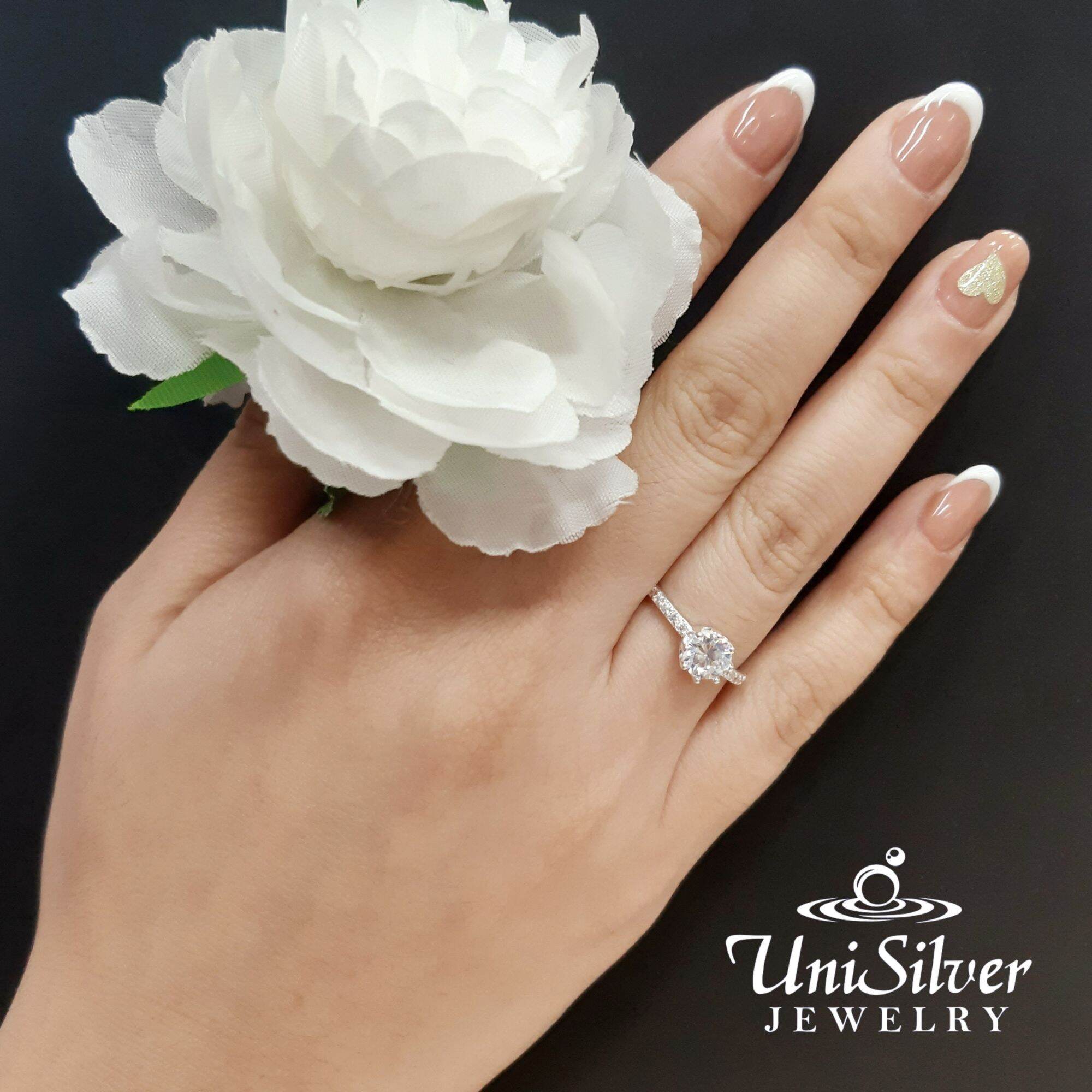 Unisilver ring with on sale diamond