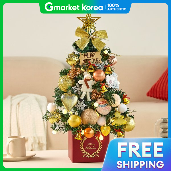 Product photo of HOUSENSE 60 cm Gold Mini Christmas Tree Full Set from its Lazada listing