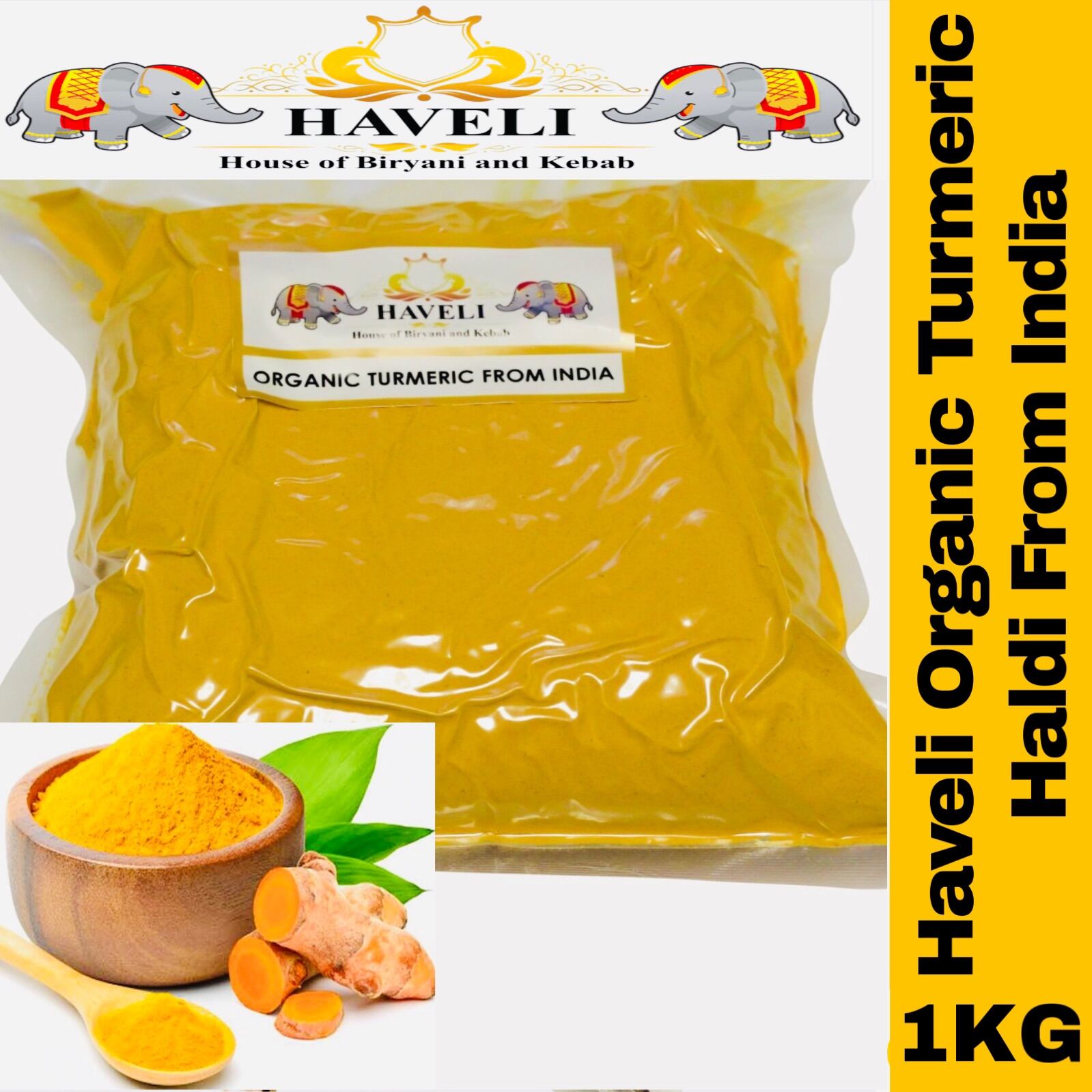 Haveli Organic Turmeric Haldi From India 1Kilo