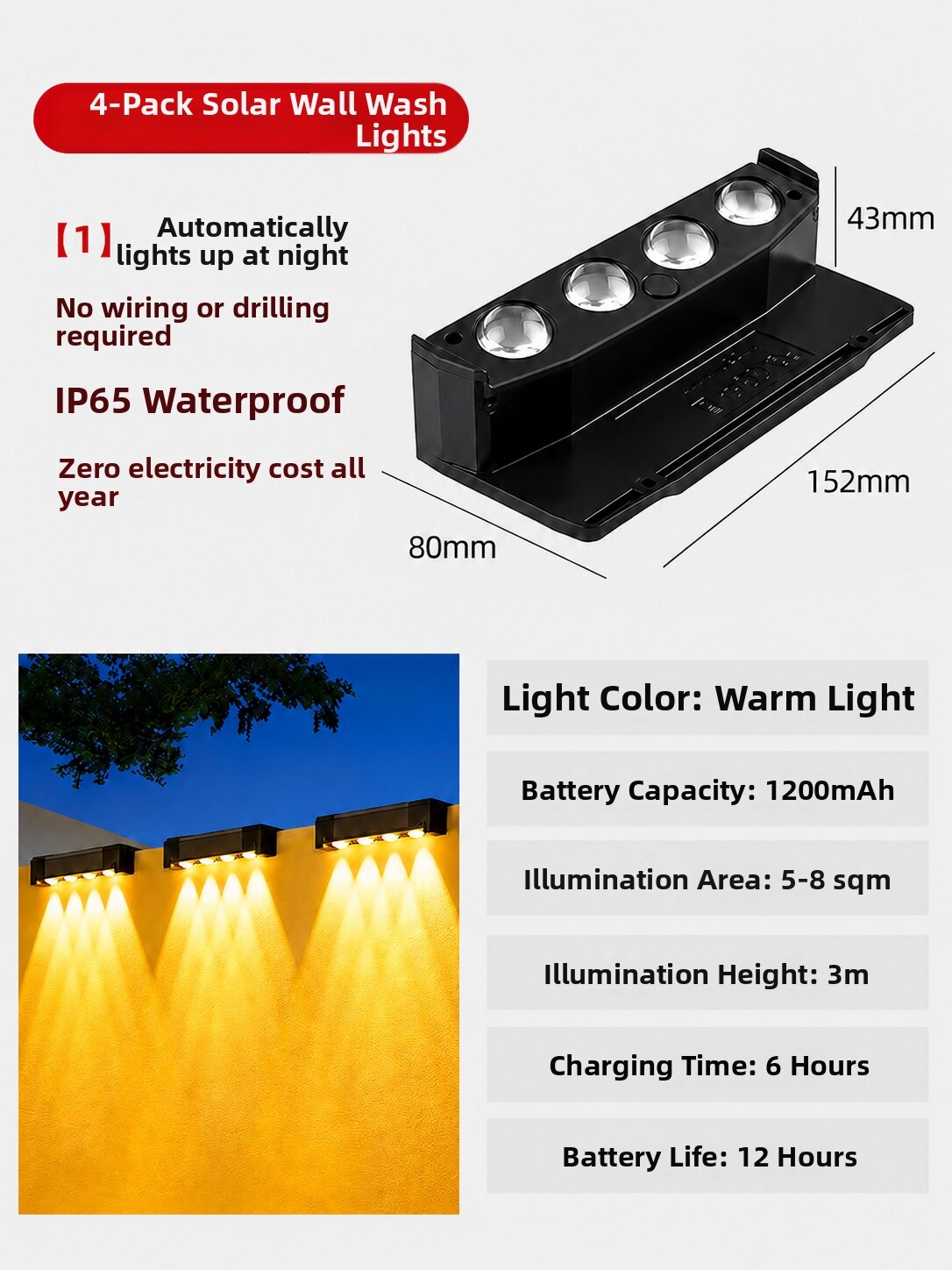 Solar Outdoor Ambient Wall Light