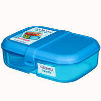 Sistema | Flip Top Sandwich Separating Bento Box With Sauce Container 1.1L