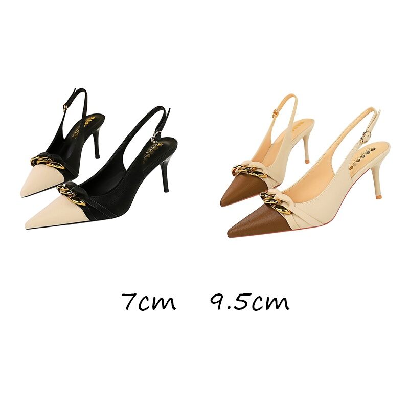 Figlia Beige Slingback Shoes Slingback Pumps Pumps With Ankle