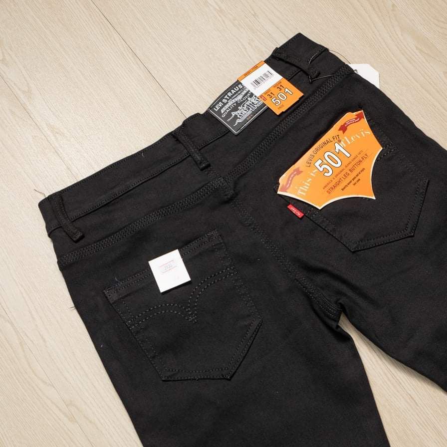 levis 501 Plain black Stretchable skinny jeans pants for men 28-36 | Lazada  PH