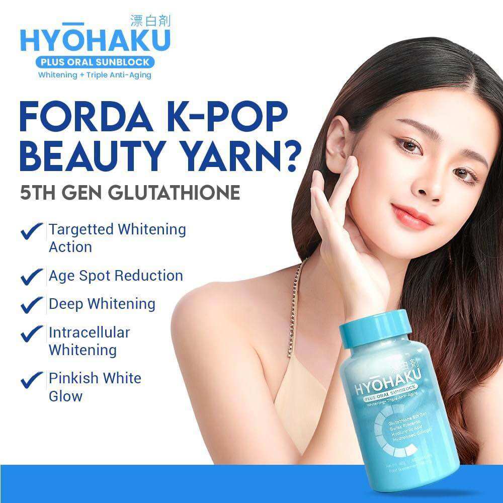 hyohaku glutathione HYOHAKU plus oral sunblock (Whitening + Triple anti aging) Glutathione 5th  Gen., Swiss Placenta, Hyaluronic Acid and Hydrolyzed Collagen