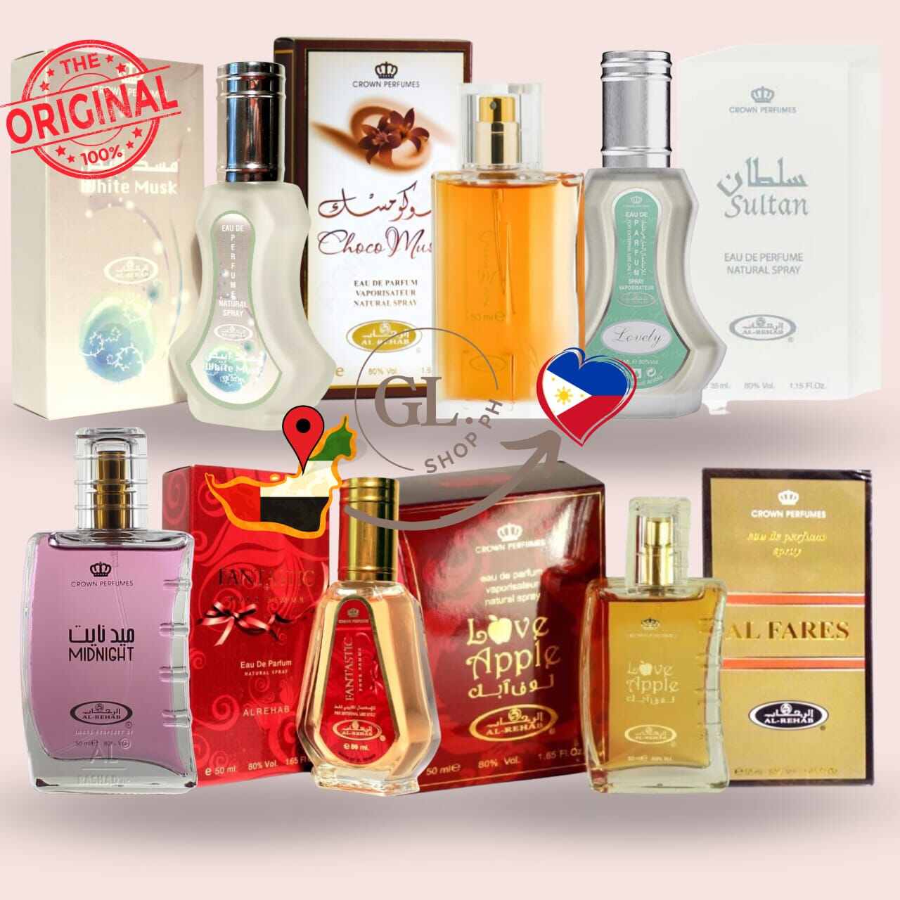 AL REHAB PERFUMES CHOCO MUSK, BE CUTE, LOVE APPLE, PERFECT, ZAHRAT HAWAII,  BLANC, FRENCH COFFEE