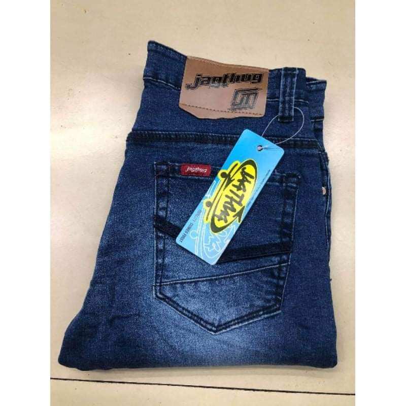 Jag dark blue stretchable skinny jeans pants for men 26-36 | Lazada PH