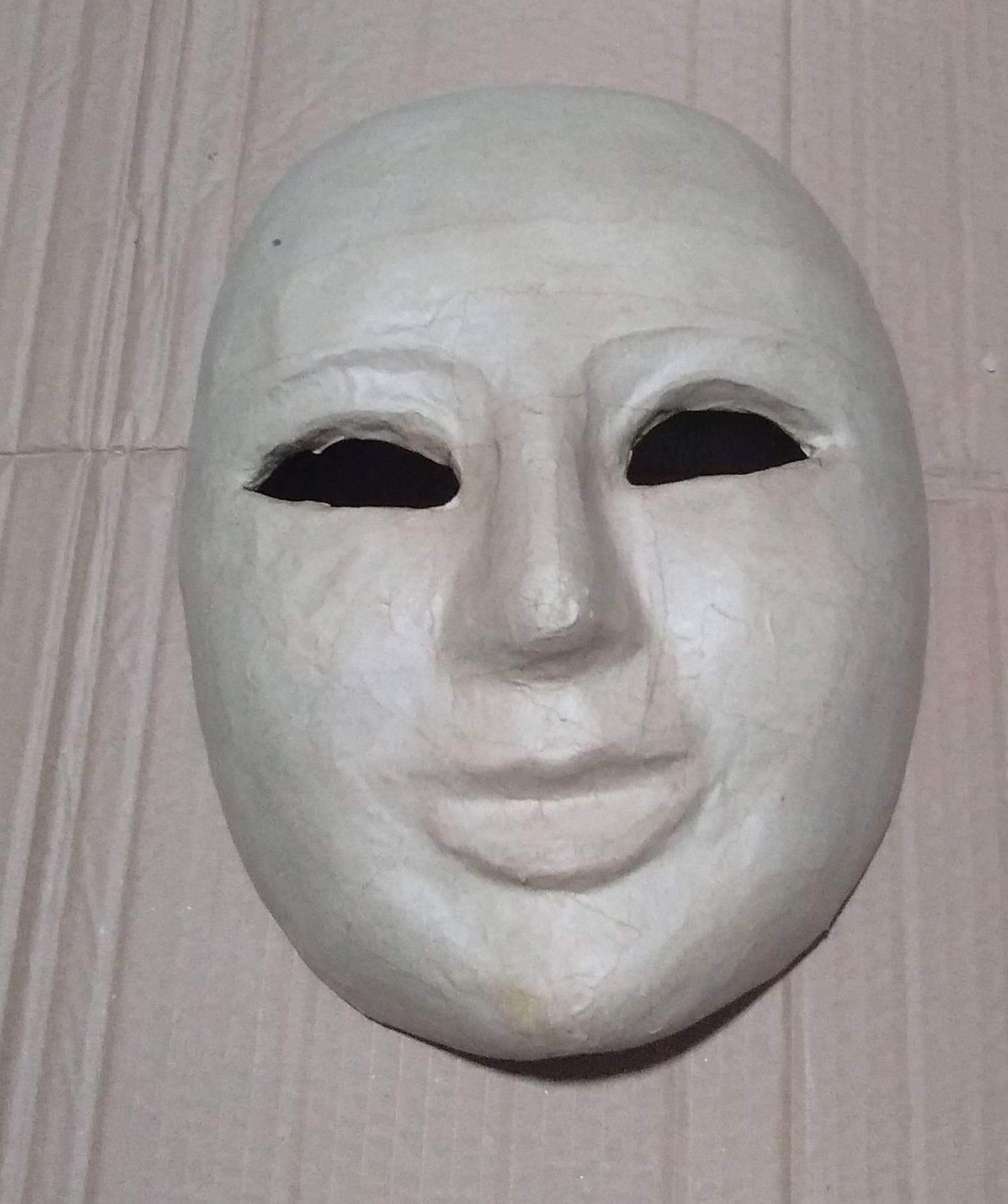 paper mache maskara full & smile 12inches plain or w/ simple design ...