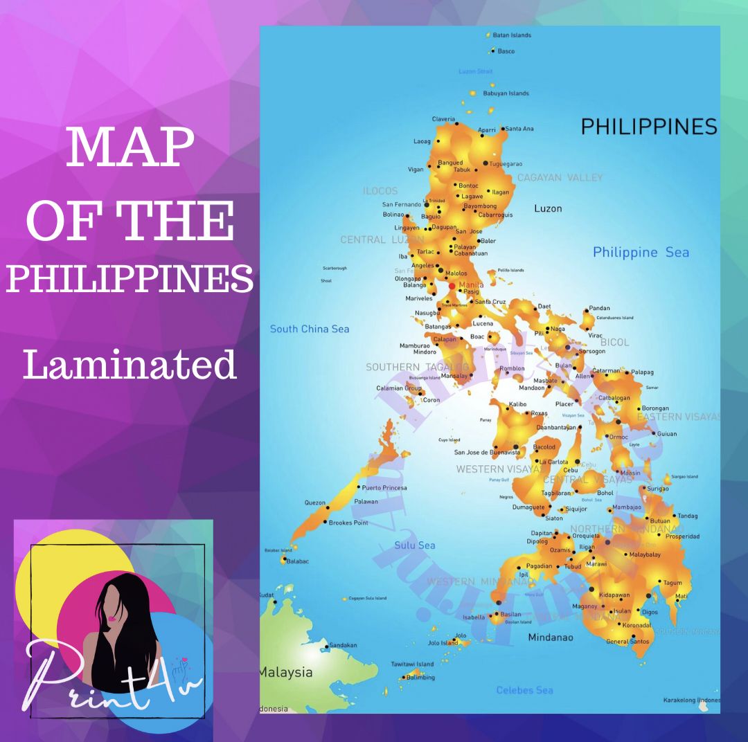 Map Of The Philippines Laminated Waterproof Mapa Ng Pilipinas Lazada Ph 0763