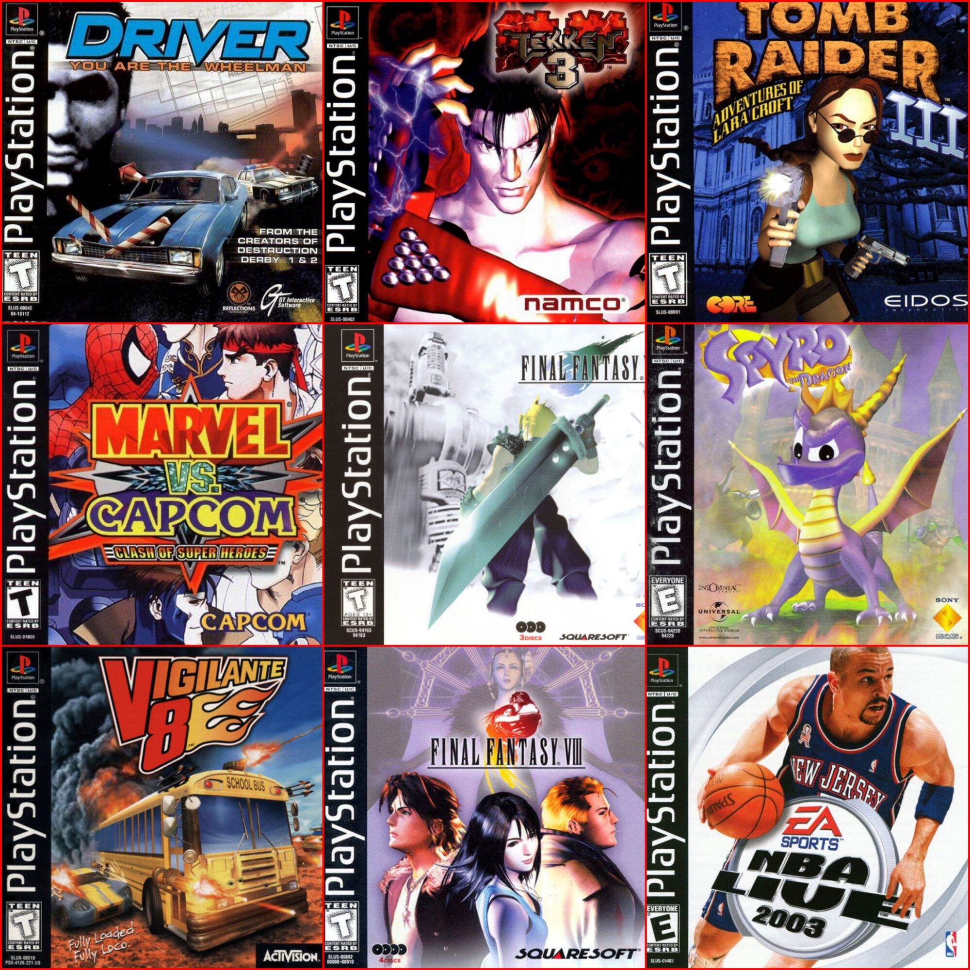 playstation 1 games list with pictures