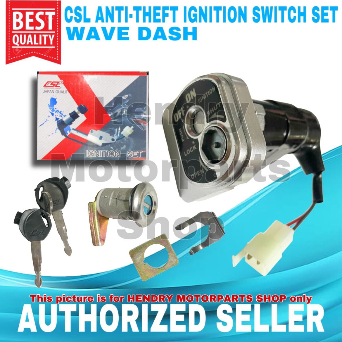 Hdr ANTI-THEFT Ignition Switch & Seat Lock Set For Honda Wave Dash Motorcycle