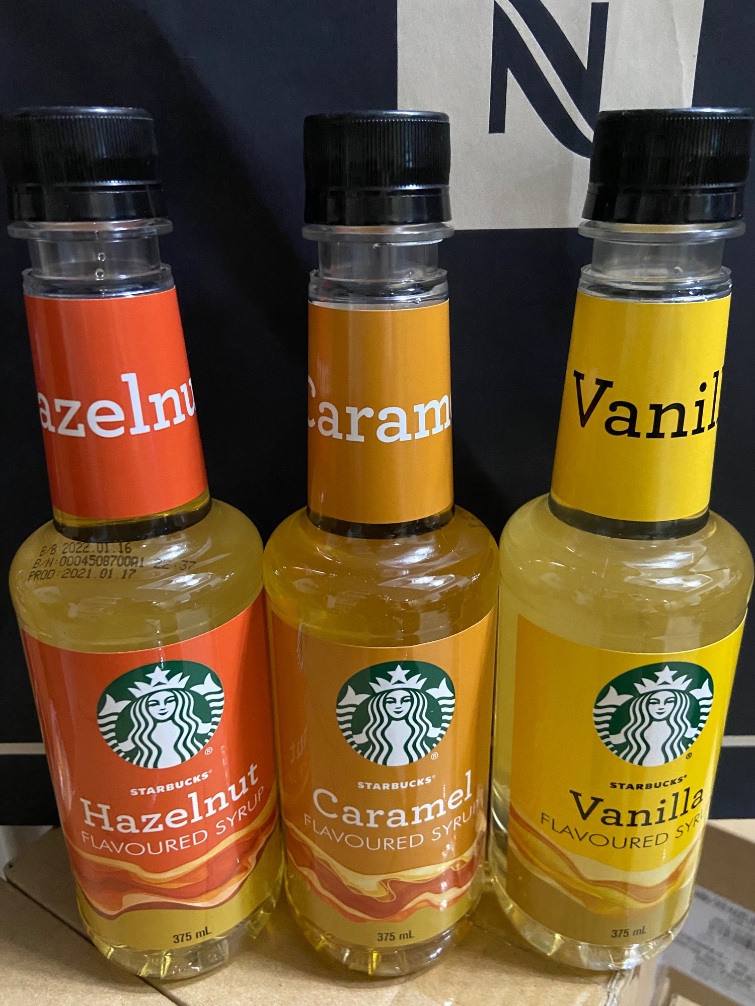 Starbucks Flavored Syrup Trio Caramel Hazelnut Vanilla Lazada Ph