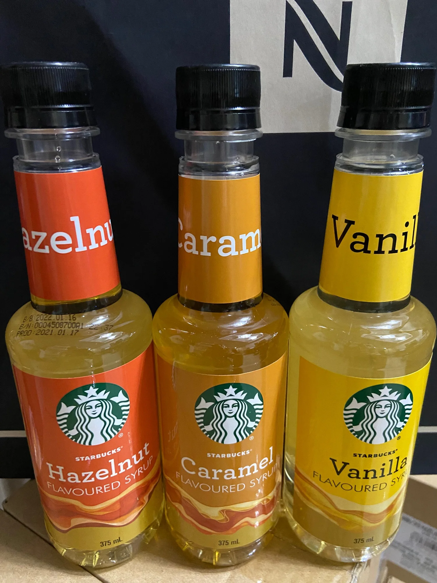 Starbucks Flavored Syrup TRIO [Caramel, Hazelnut, Vanilla]