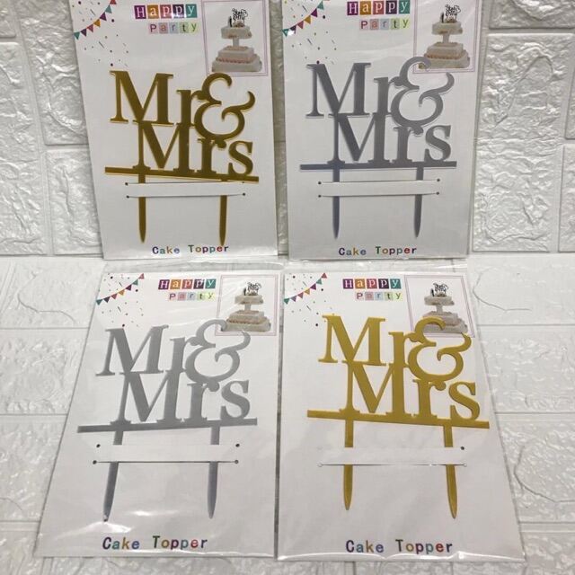Mr&Mrs Cake Toppers Gold/Silver Lazada PH