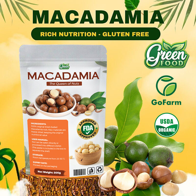 Macadamia nuts roasted large granules 500G cream flavored nuts Green