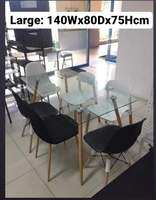 GLASS TABLE / DINING TABLE / COFFEE TABLE / OFFICE TABLE (Table only)