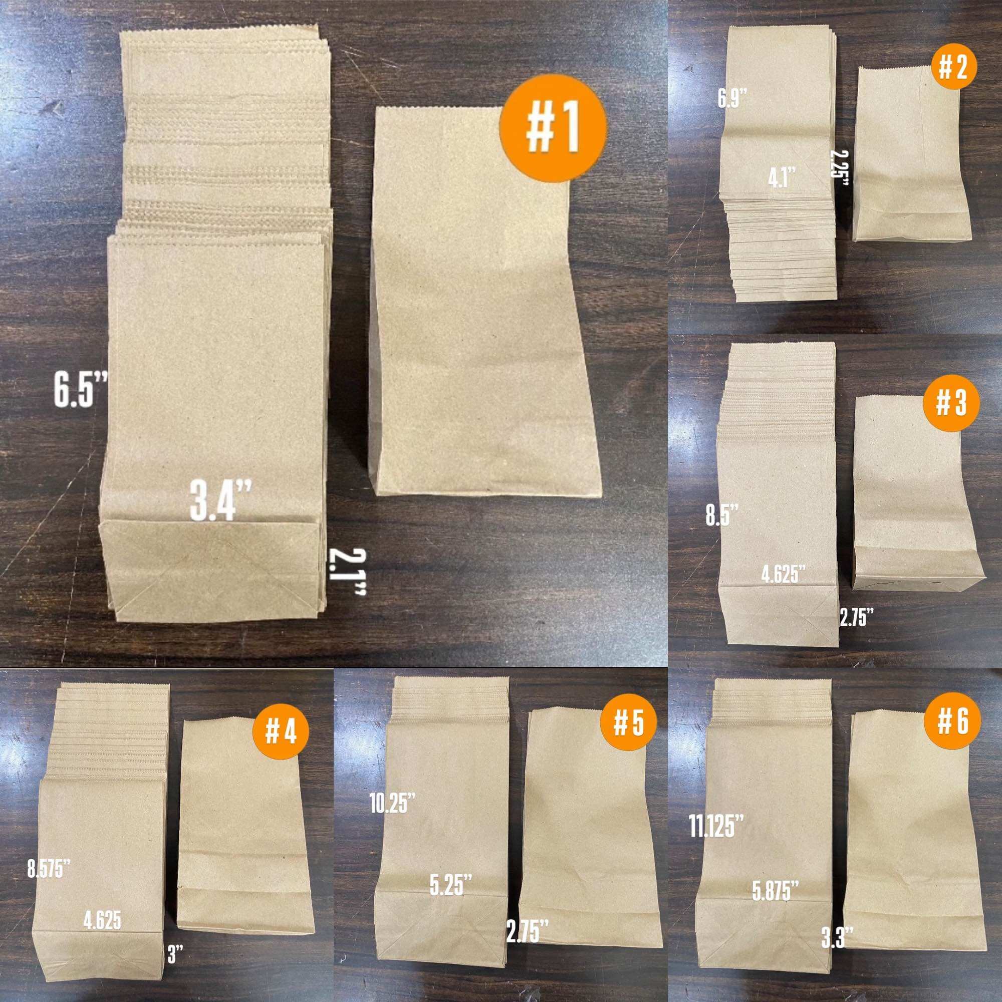 Brown Paper Bag Supot 50pcs #1 #2 #3 #4 #5 #6 Packaging | Lazada PH