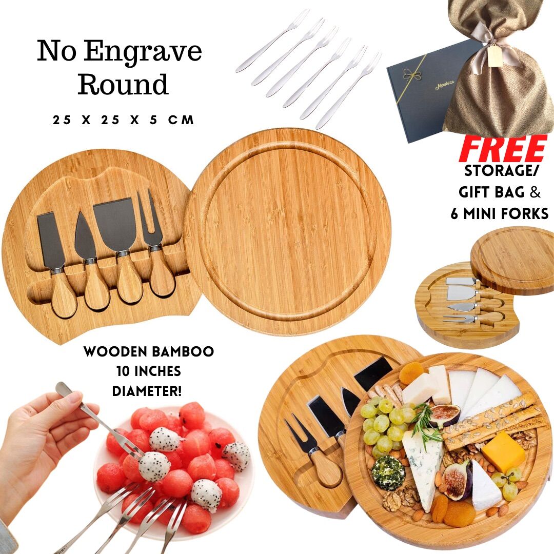Gift Set 12inch Large Round Personalized Acacia Charcuterie Cheese ...