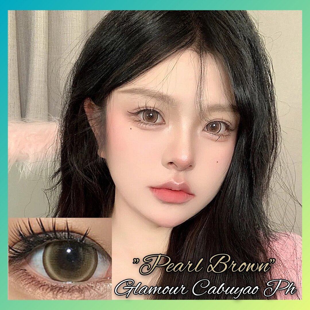 Pearl Brown Doll Eye Contact Lens With Solution And Case Free 60mL 14.50mm With 17mm Effect Doll Eyes Bigger Size Original Sealed And Safe KFDA Approved KGMP And ISO Certified. 