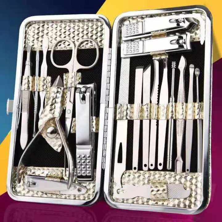 COD 19pcs Set Original Manicure Set Stainless Steel Nail Clippers Set