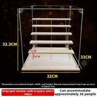 Acrylic Display Stand Dust Cover Staircase Storage Shelf for Popmart Figurines 