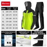 MOTOWOLF | Heavy Duty Waterproof Motorcycle Raincoat and Pants Set Rain Jacket and Rain Pants for Men Women Rainwear Riding Gear Full Body Rain Suit
