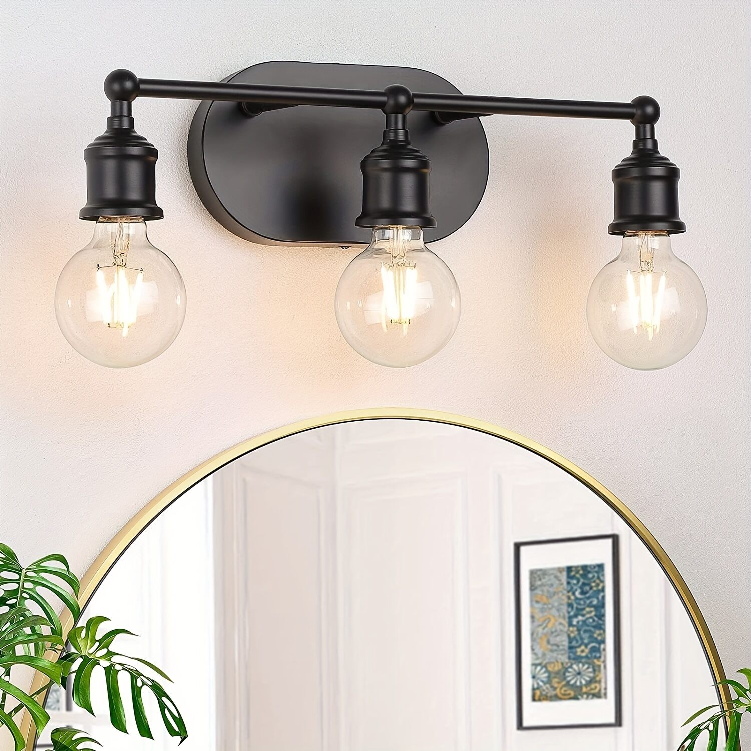 Vanity Light Fixture Brushed Nickel Wall Sconce Lighting Modern Bathroom Vanity Wall Lights E26 Base Vintage Metal Indoor Wal