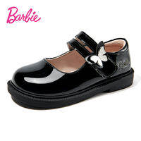 Barbie | Black Soft Sole Princess Mary Jane Shoes for Girls Spring Autumn Wear Big Toddlers Soft Bottom Comfortable Flat Shoes