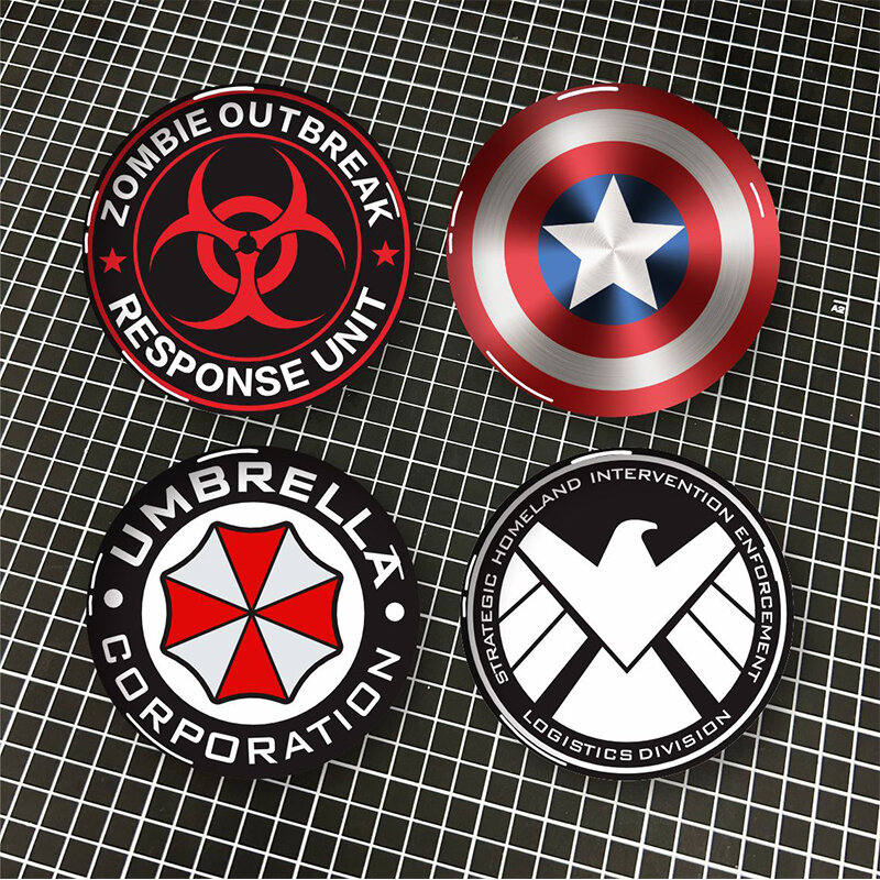 3D Car Shield Decoration Sticker Biohazard Protection Umbrella Crystal ...