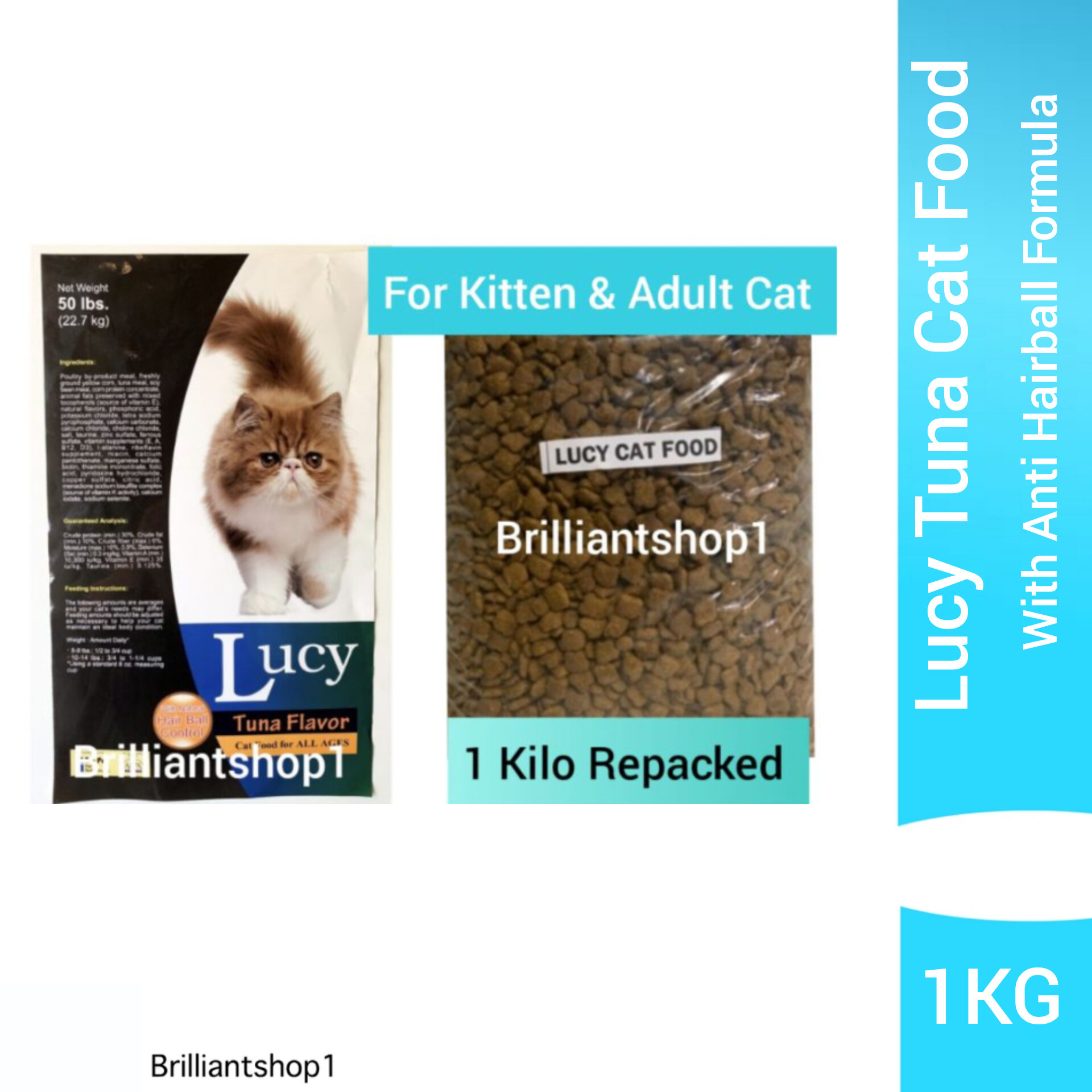 Lucy Cat Food Tuna with Anti Hairball ( 1kg Repacked ) Lazada PH