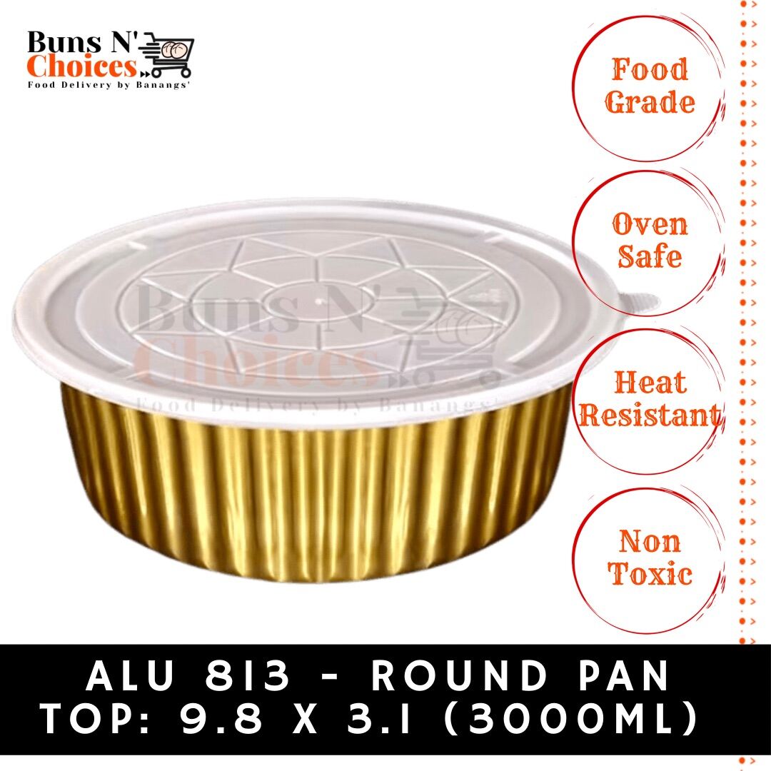 Buns N' Choices] 11550 - 8x8 Square Aluminum Foil Pan with Plastic