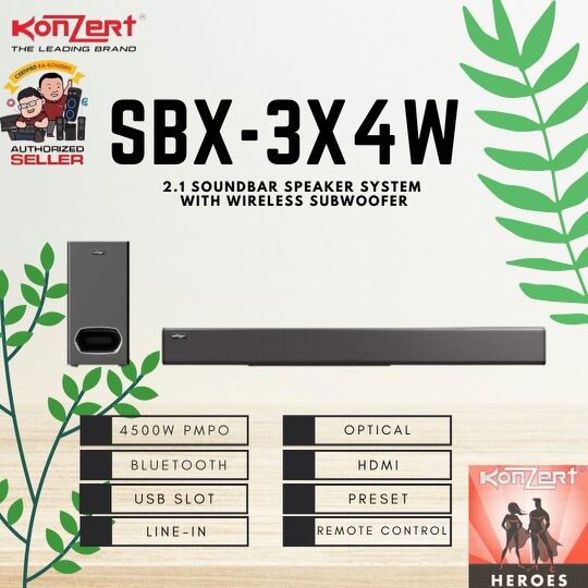 KONZERT SBX-3x4 SOUNDBAR SPEAKER SYSTEM