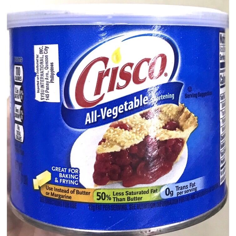 16oz or 48oz Crisco All Vegetable Shortening 453g or 1.36kg Use Instead