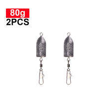 WEIHE 15g/20g/25g/30g/40g/50g/60g/70g/80g/100g Bullet Shaped Double Ring Fishing Lead Sinker with Connector