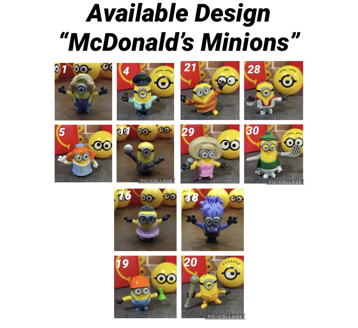 2 pcs in a bag McDonald's Happy Meal Toys 2020 Minions:The Rise of Gru 