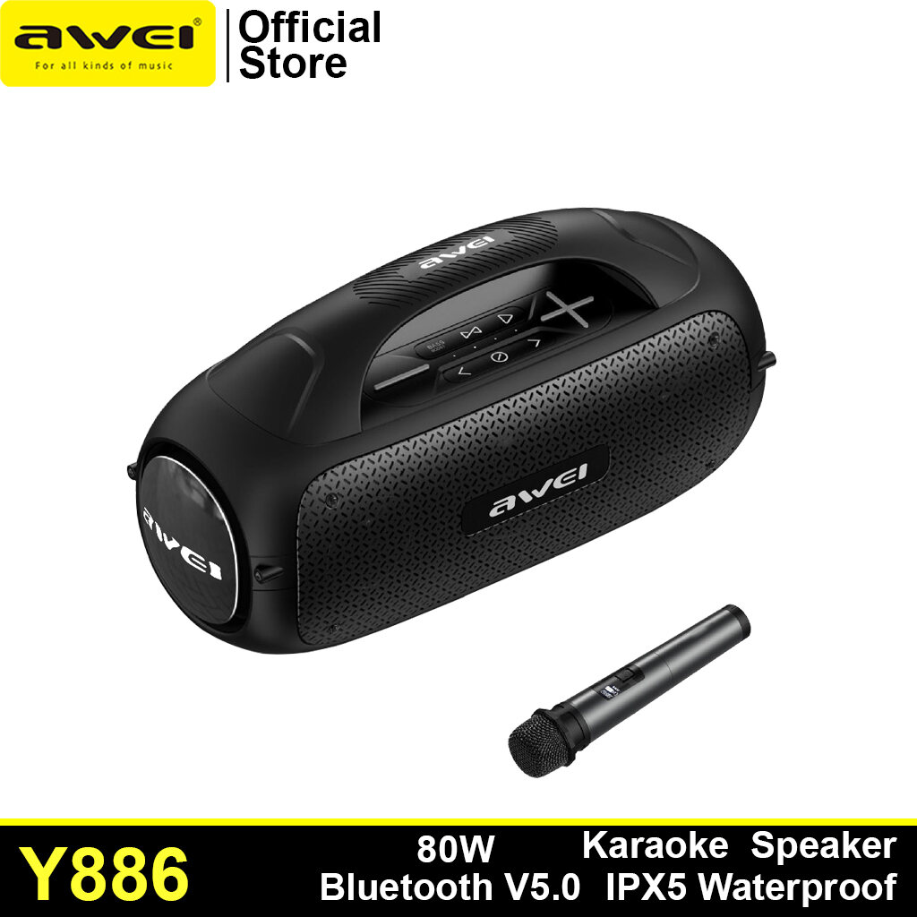 Awei Y886 Powerful Portable Bluetooth Speaker Karaoke IPX6 Waterproof ...