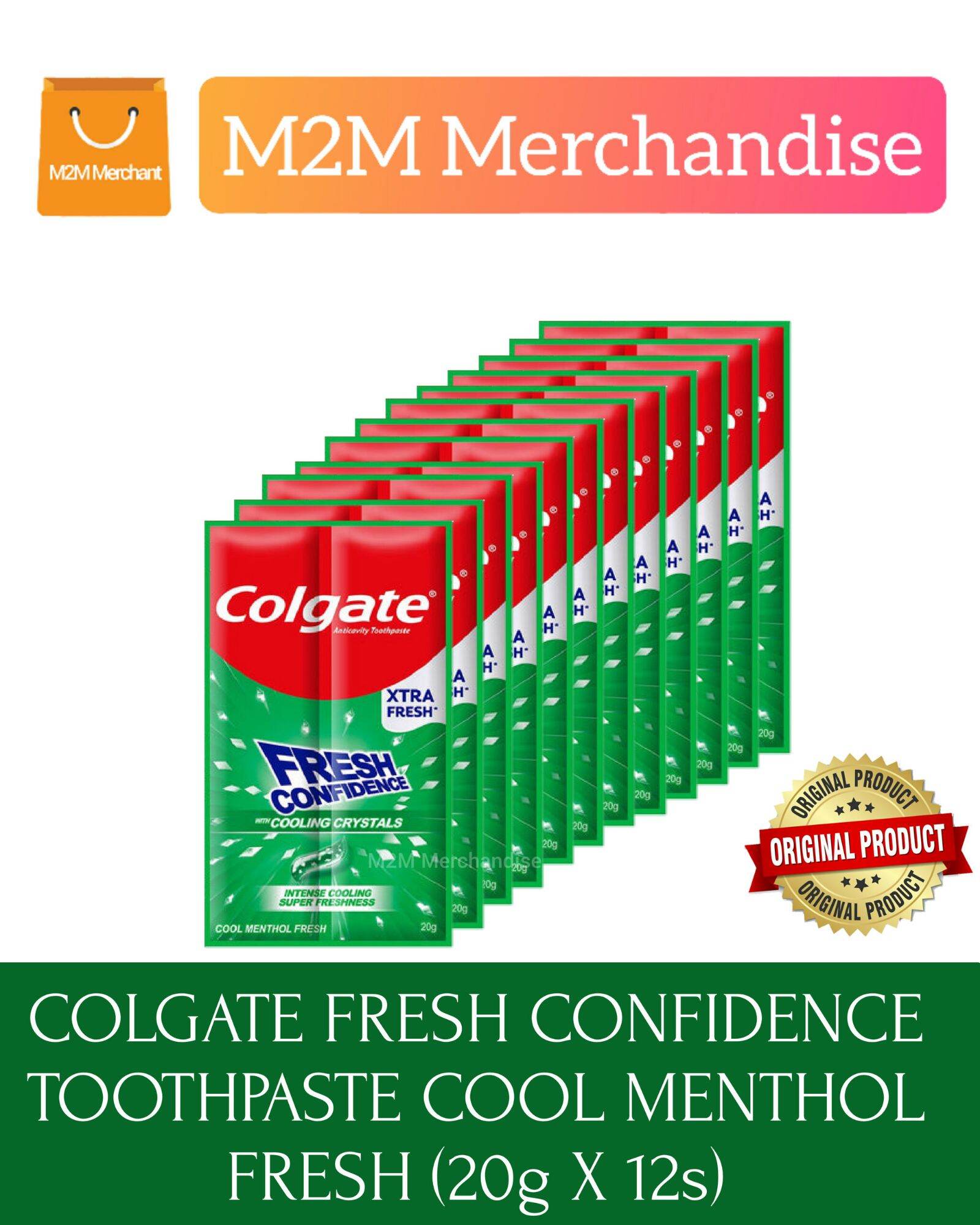 COLGATE FRESH CONFIDENCE TOOTHPASTE COOL MENTHOL FRESH (20g X 12s) TWIN