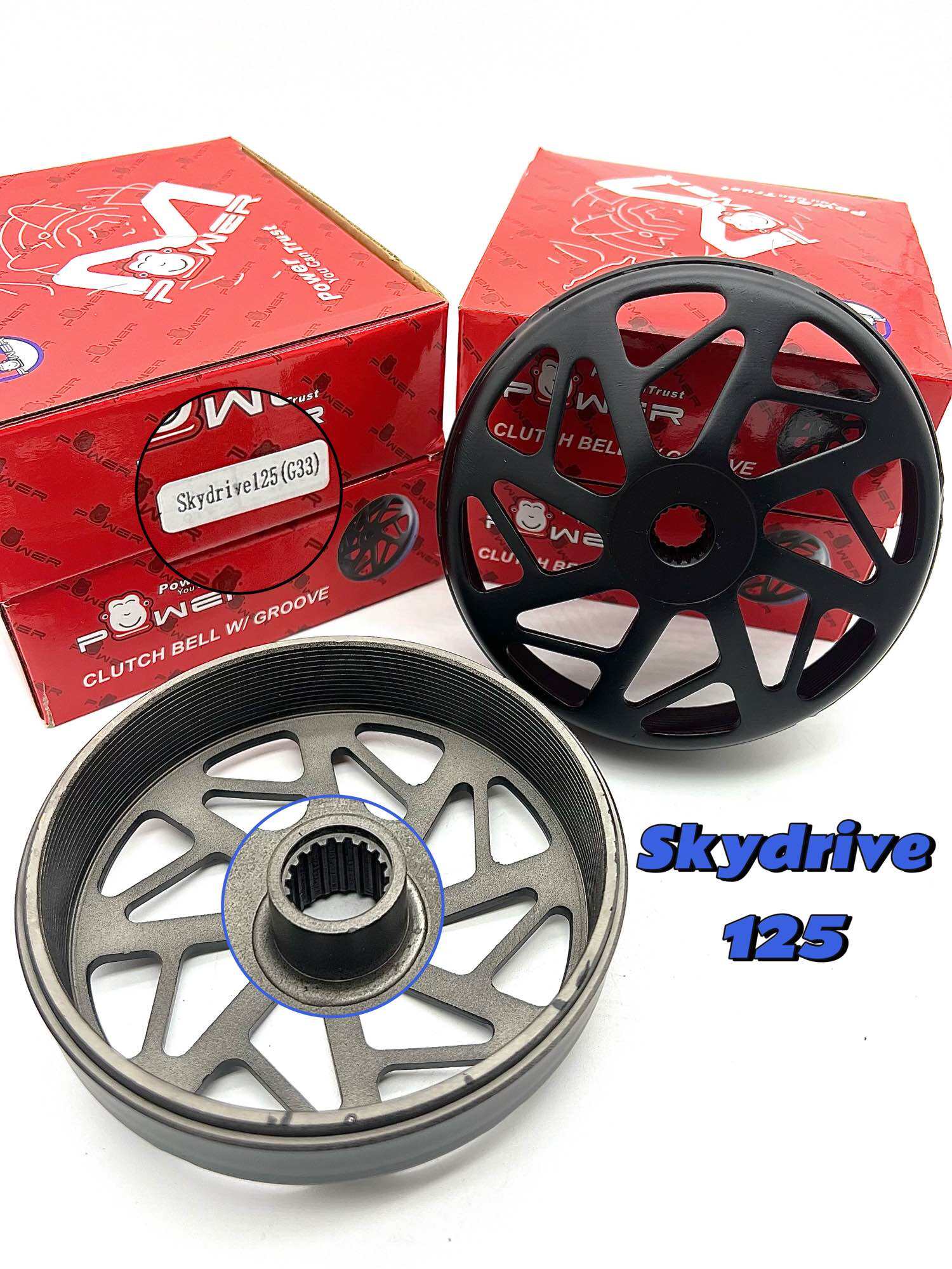 M.POWER Clutch Bell W/GROOVE (CLICK 125i 150i / Mio i125 / Gy6 125 150 / AEROX/NMAX / Skydrive