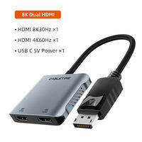 Cabletime | CABLETIME 2 IN 1 DP to HDMI Dual 8K 60Hz HDMI MST HUB Converter DP Male To Dual HDMI Female Adapter for Tablet laptop PC TV