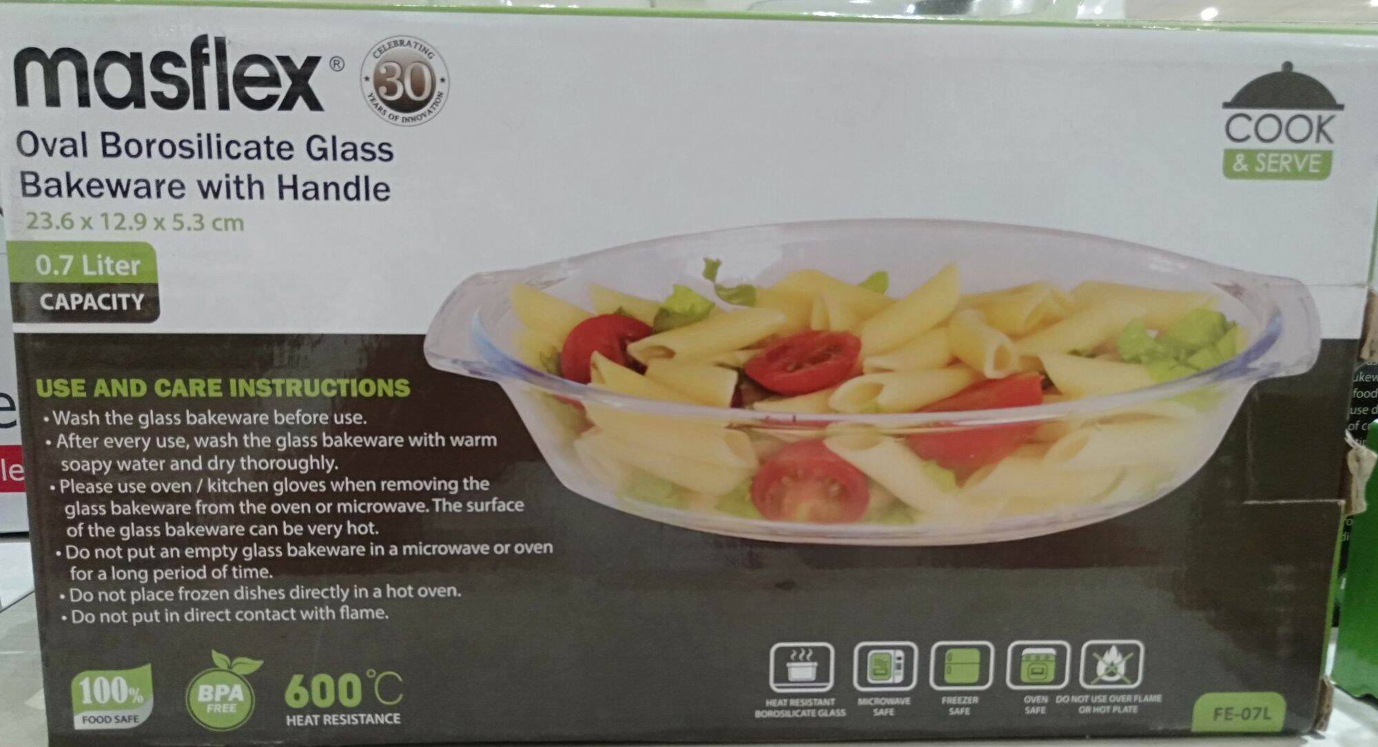 MASFLEX OVAL BOROSILICATE GLASS BAKEWARE WITH HANDLE Lazada PH