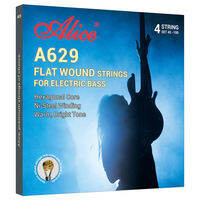 Alice A628 A629 Flat Wound Electric Bass Strings 4-Strings Hexagonal Core NI-Steel/Chrome Alloy Winding