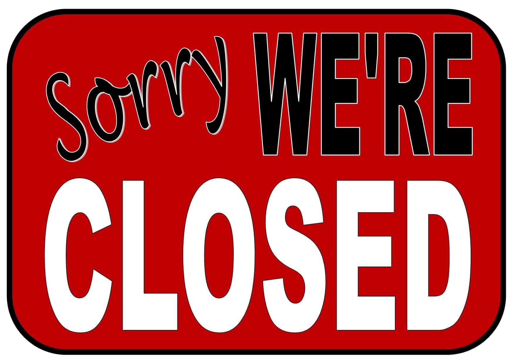 Sorry were closed signage laminated(1 side A4 laminated) | Lazada PH