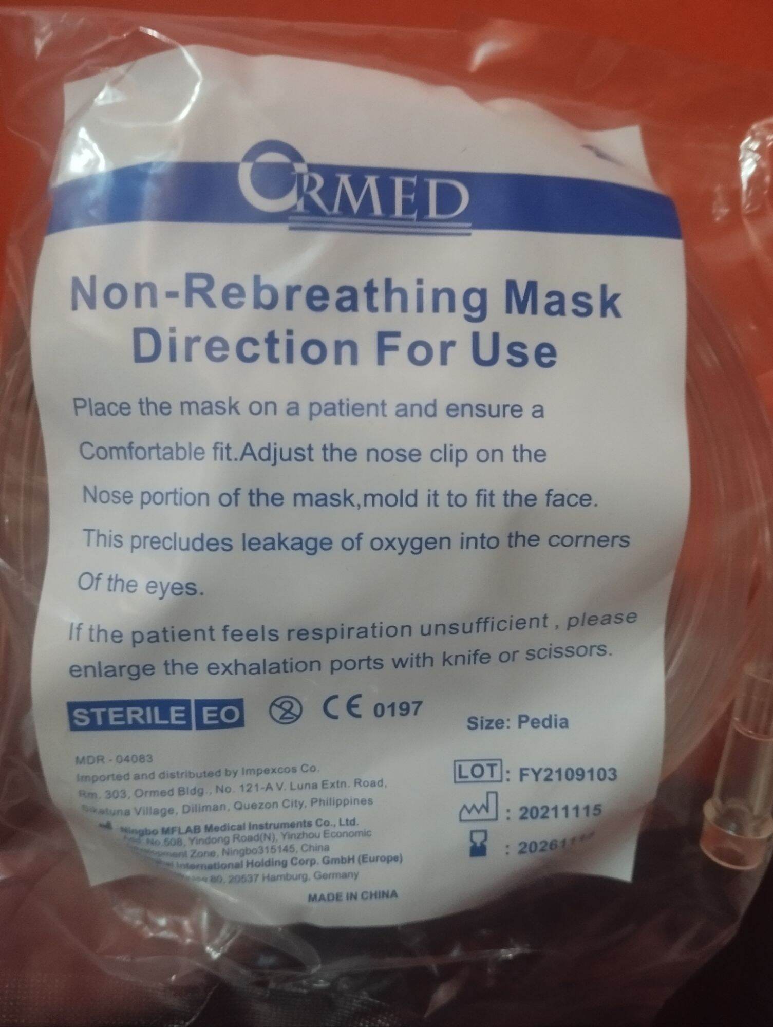 Non rebreathing mask pedia | Lazada PH