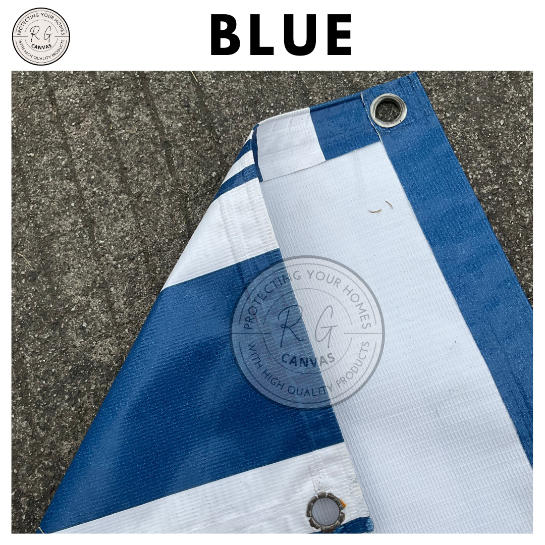 STRIPES WITH ROPE 6x12FT ROLL UP AND DOWN STRIPES ORIGINAL PVC TARP 100 ...