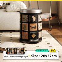 Vintage French Luxury Lidded Trash Can