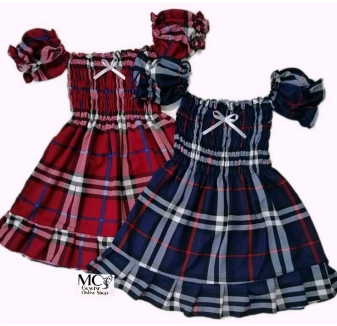 Off Shoulder Smacking Dress For Kids 1-2, 4-6 And 8-10 Years Old