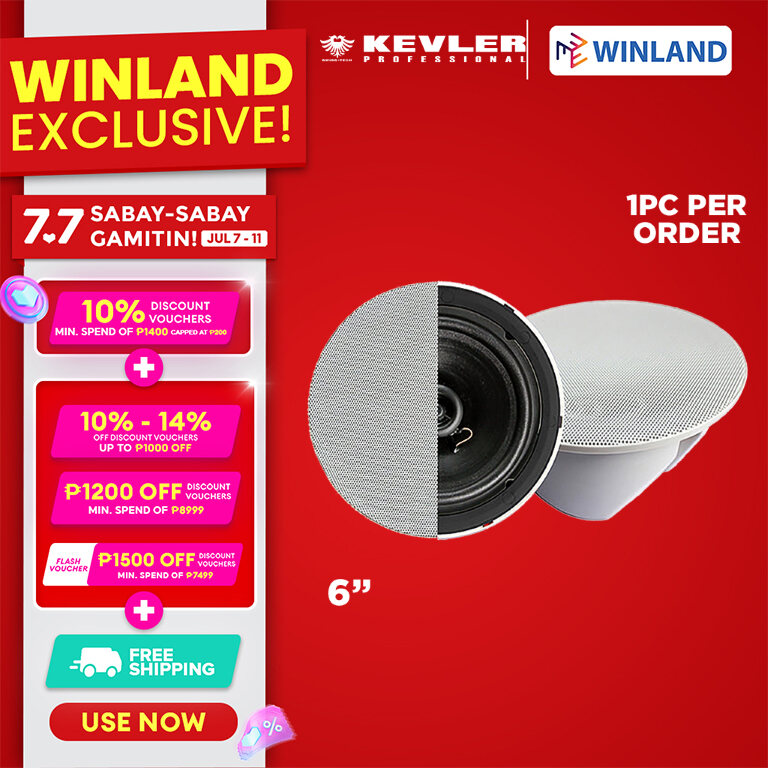 Kevler 6" Ceiling Speaker with Back Cover and Tapping Options