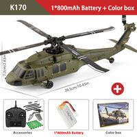 WLtoys | K170 RC Helicopter UH-60L 4 Channel Remote Control brushless Helicopters with Gyro and LED Light Durable Airplane Wltoys Toy