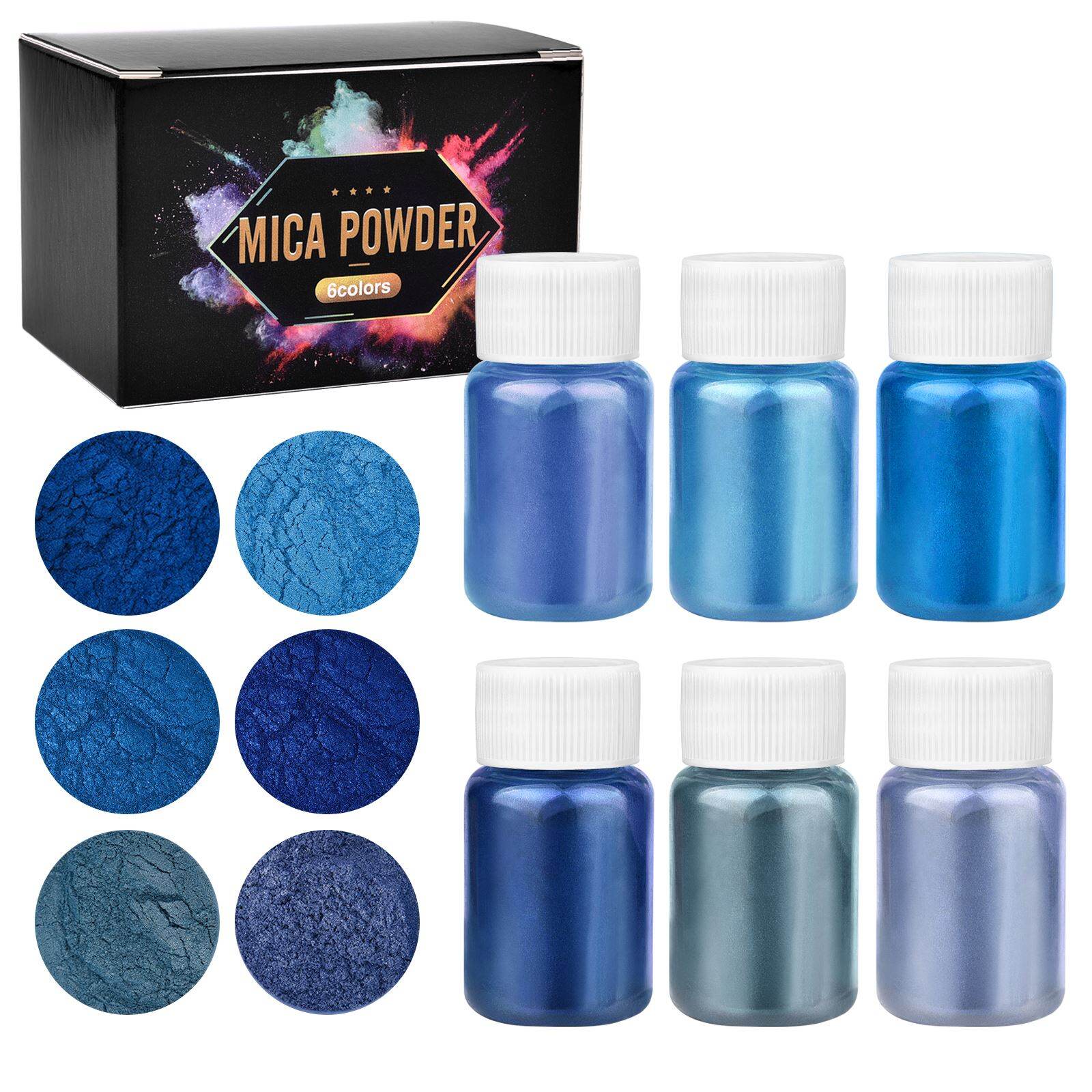 New 6 Colors Epoxy Resin Dye Mica Powder Powdered Pigments Set Resin Mica Pearlescent Resin Pearl Natural Micas Colorants Resin